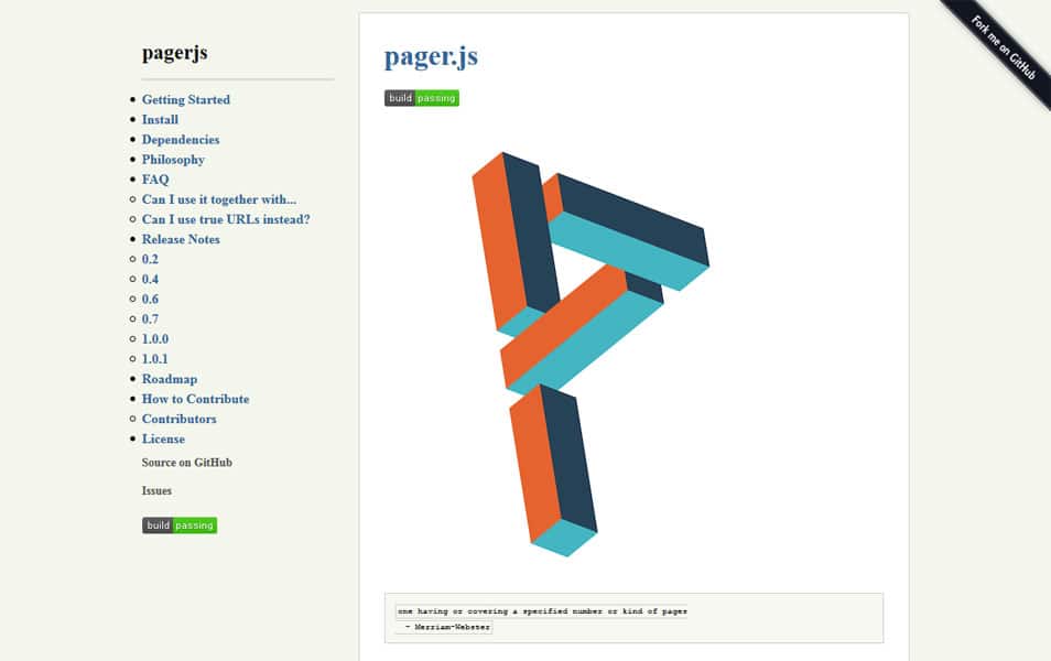 100+ JavaScript Frameworks for Web Developers 98 pager.js