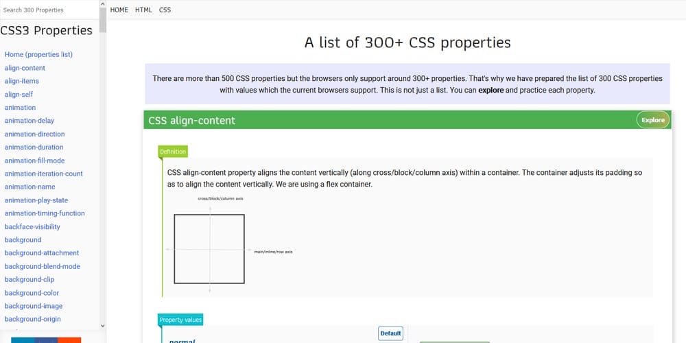 A list of 300+ CSS properties