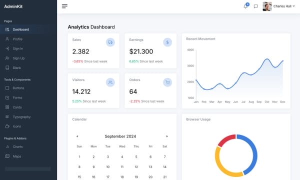 100+ Best Free Bootstrap Admin Templates » CSS Author