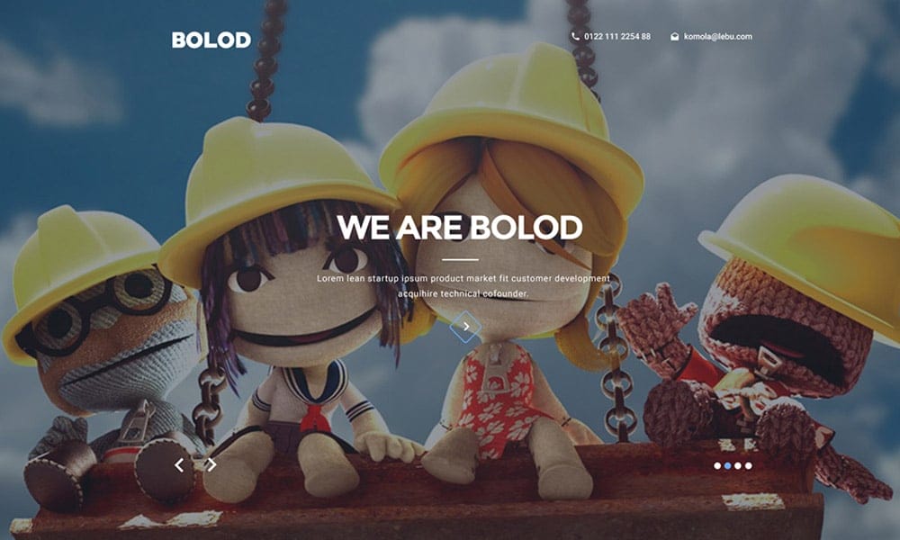 Bolod Free One Page Web Template PSD