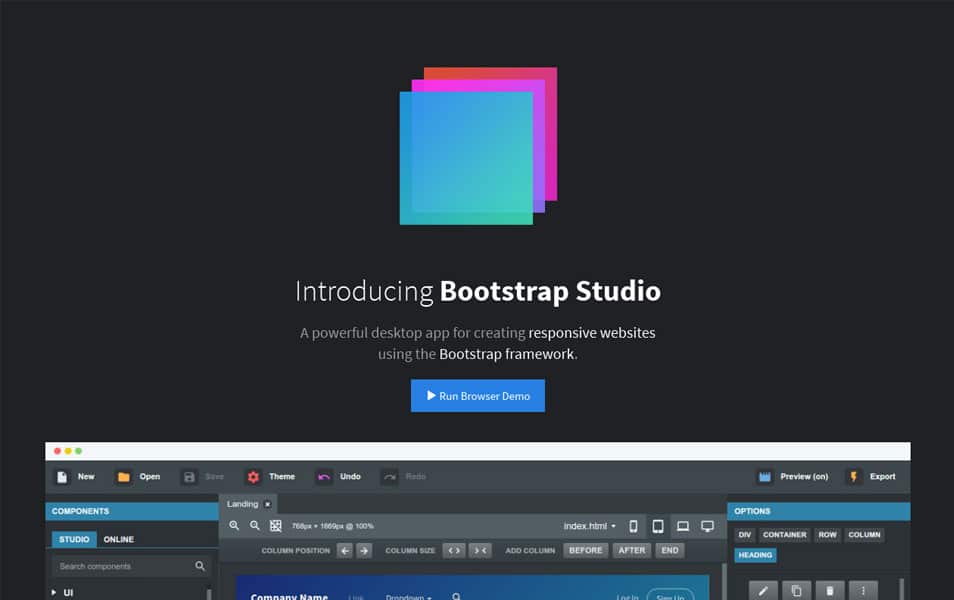 bootstrap studio viewer not the same as browser