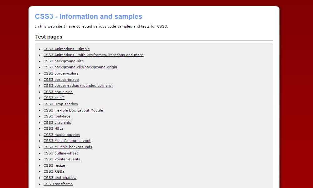 CSS3 - Information and samples
