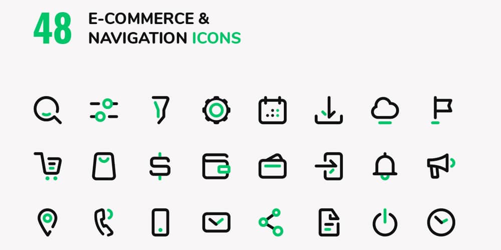 Latest Free E-commerce Icon Sets 7 e-commerce icon sets