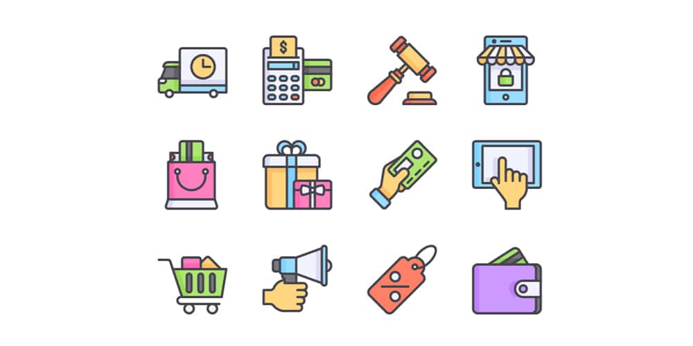 Latest Free E-commerce Icon Sets 48 Ecommerce Icons Vector