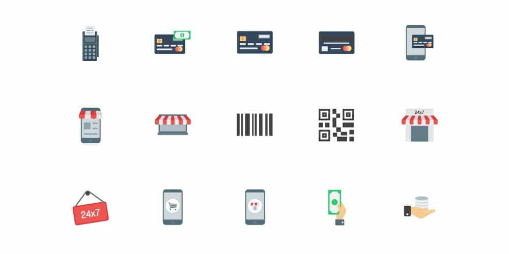 Flat E commerce Icons