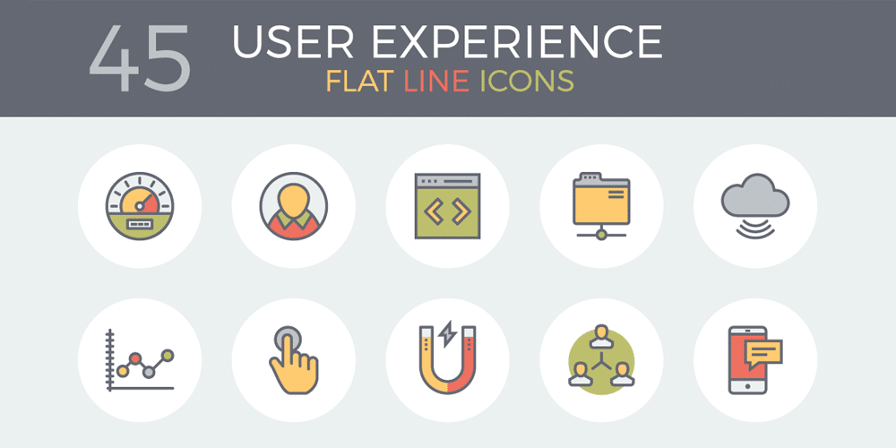 Flat and Line E Commerce Icons