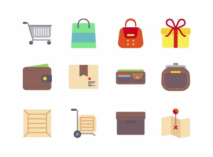 Latest Free E-commerce Icon Sets 15 Free Flat eCommerce Icons