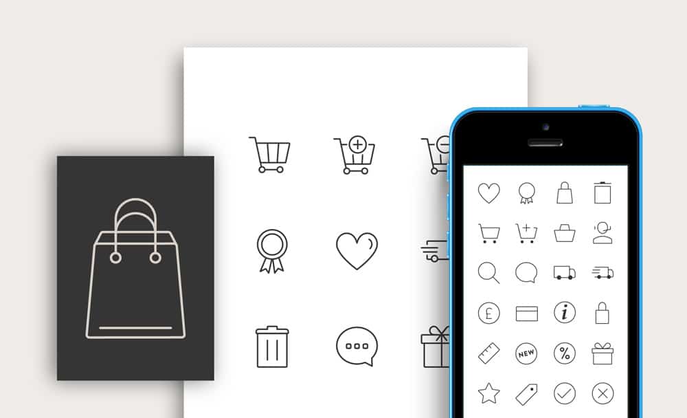 Latest Free E-commerce Icon Sets 27 Free-Responsive-E-commerce-Icons