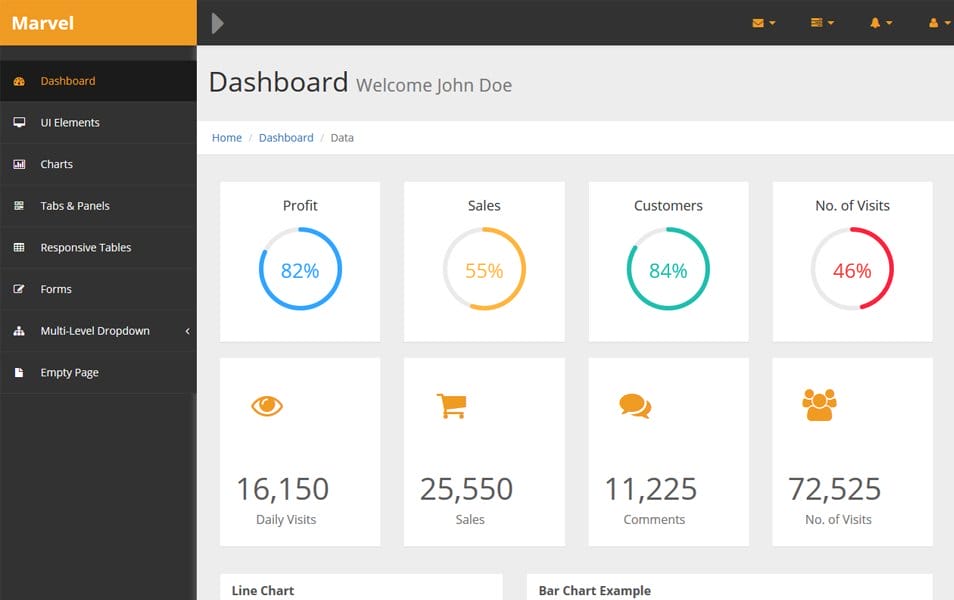 Marvel Bootstrap HTML Admin Template