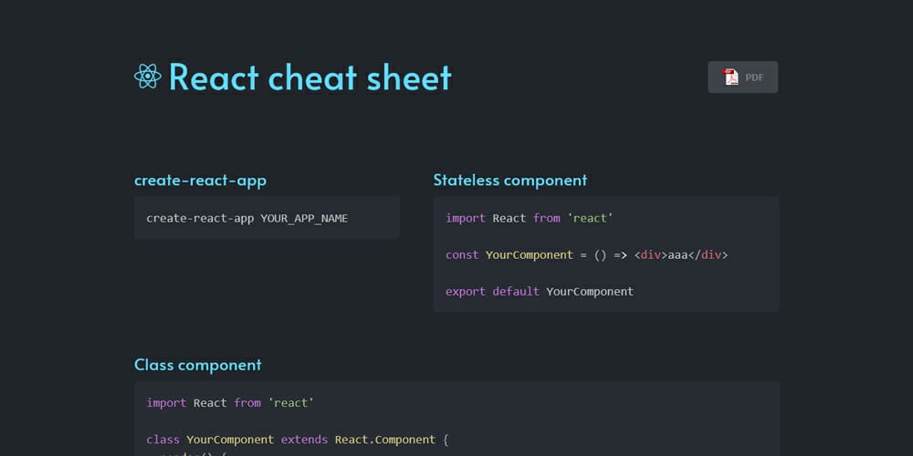 React Developer Cheatsheet