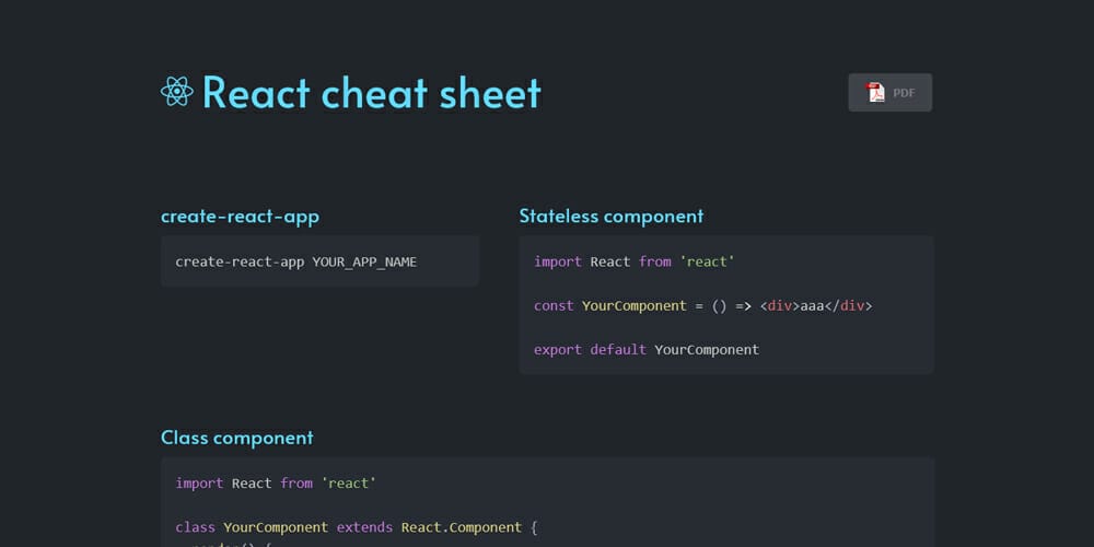 Best HTML and CSS Cheat Sheets 151 React Developer Cheatsheet