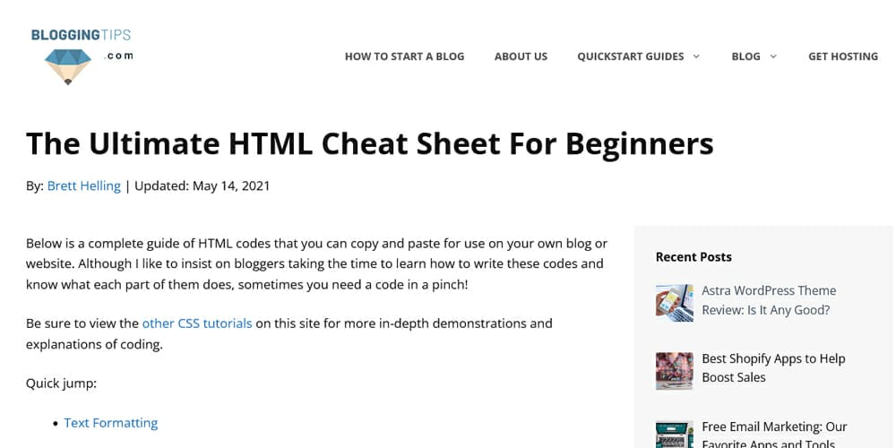The Ultimate HTML Cheat Sheet For Beginners