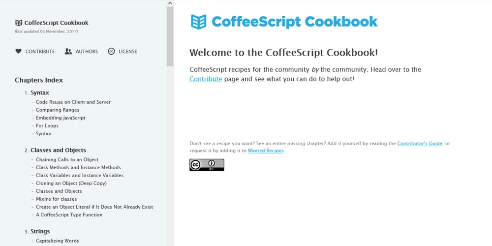 Best Free JavaScript Books 26 CoffeeScript Cookbook