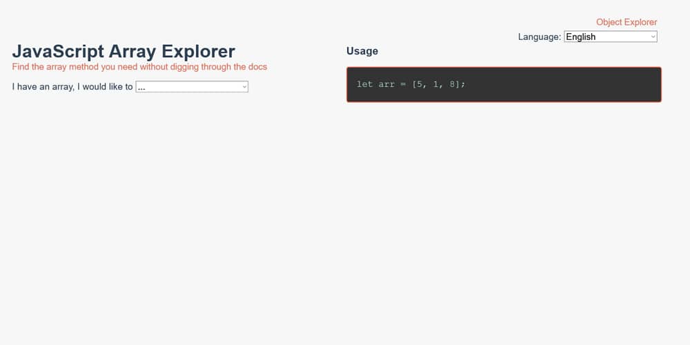 JavaScript Array Explorer