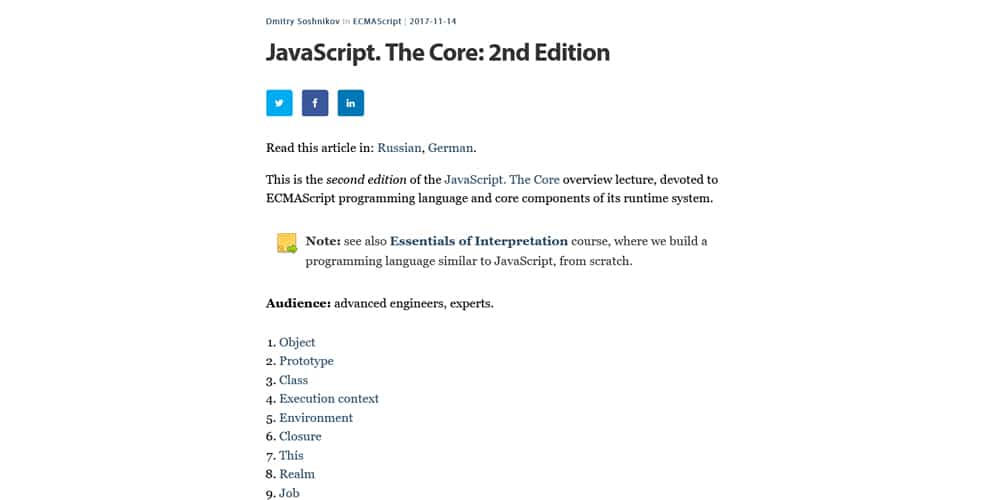 Best Free JavaScript Books 54 Javascript The Core 2nd Edition