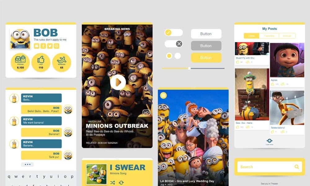 Minions UI Kit PSD