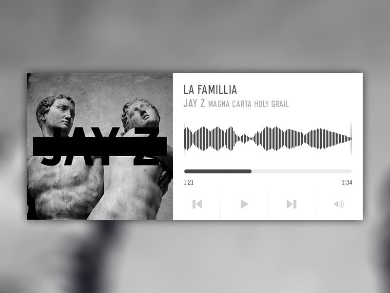 Music Player UI PSD