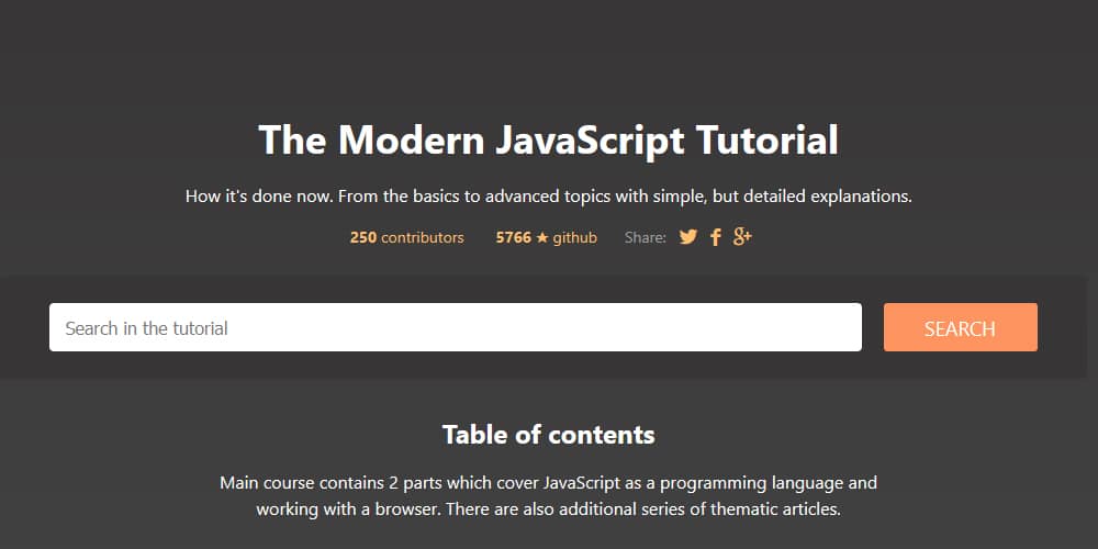 Best Free JavaScript Books 1 The Modern JavaScript Tutorial