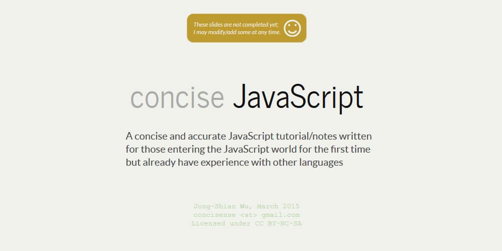 concise JavaScript