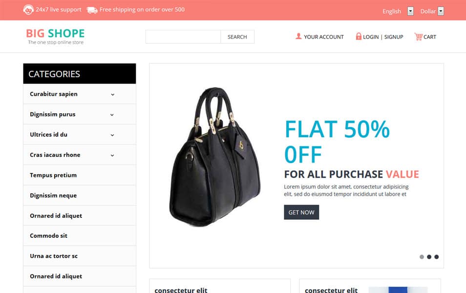 50+ Free Responsive HTML5 E-commerce Website Templates
