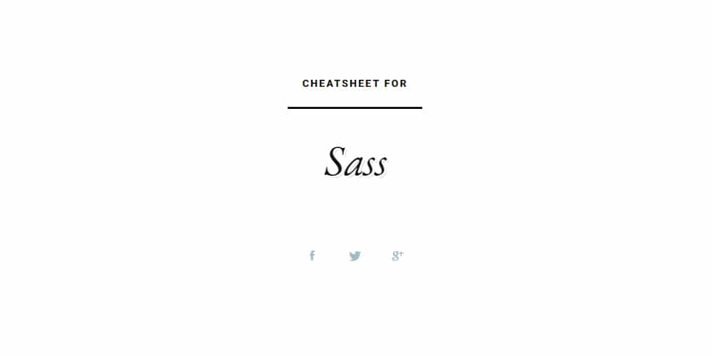 Cheat sheet for Sass