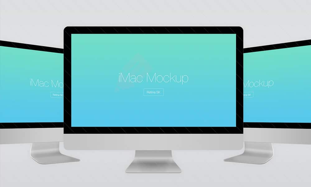 Free iMac Retina 5K Mockup PSD