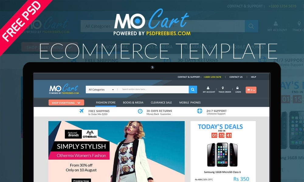 Mocart e-Commerce Web Template PSD