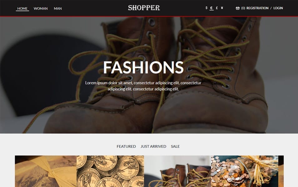 Shopper HTML Template