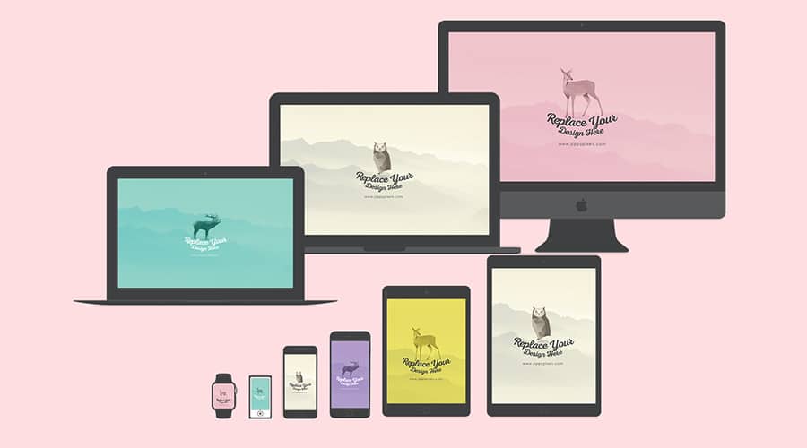 Free Flat Vector Apple Device Mockups