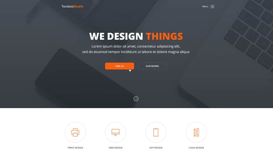 Tanatos Free Web Template PSD