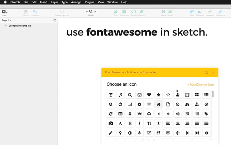 Font awesome plugin