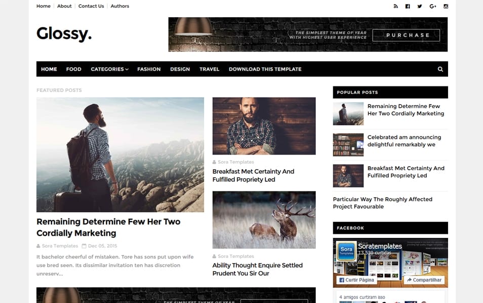 Glossy Responsive Blogger Template