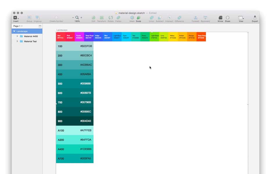 Material Design Color Palette Sketch Plugin