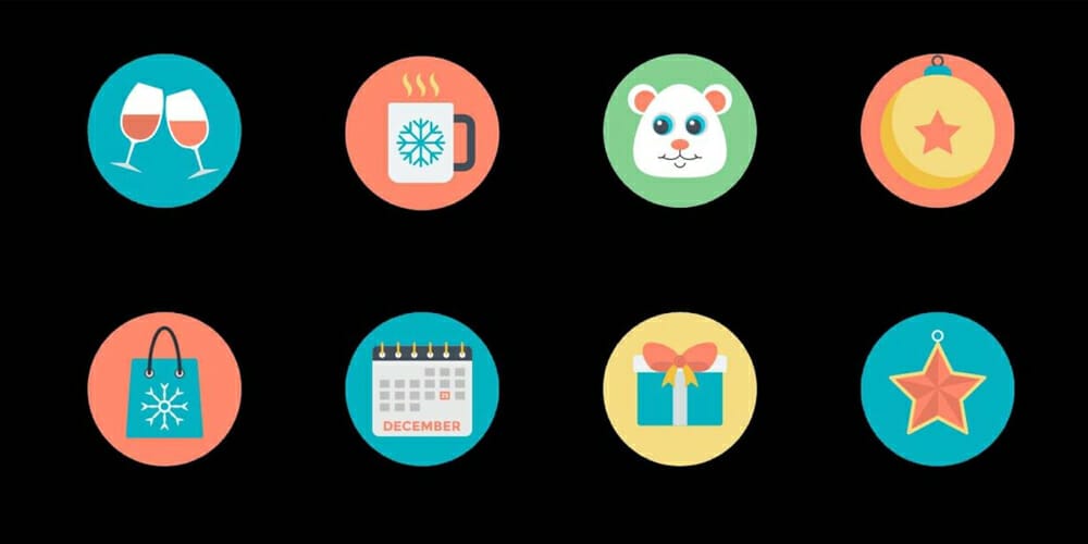 Christmas Celebration Icons Set