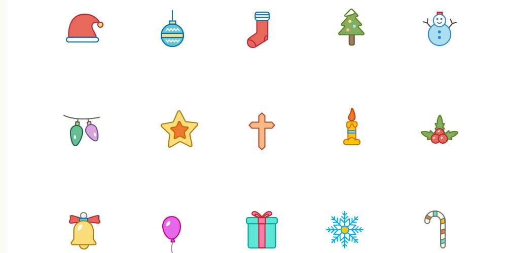 Christmas Color And Outline Icons