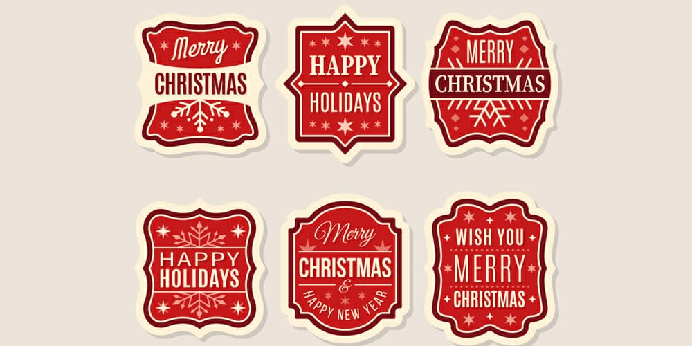 Christmas Labels Banners and Posters