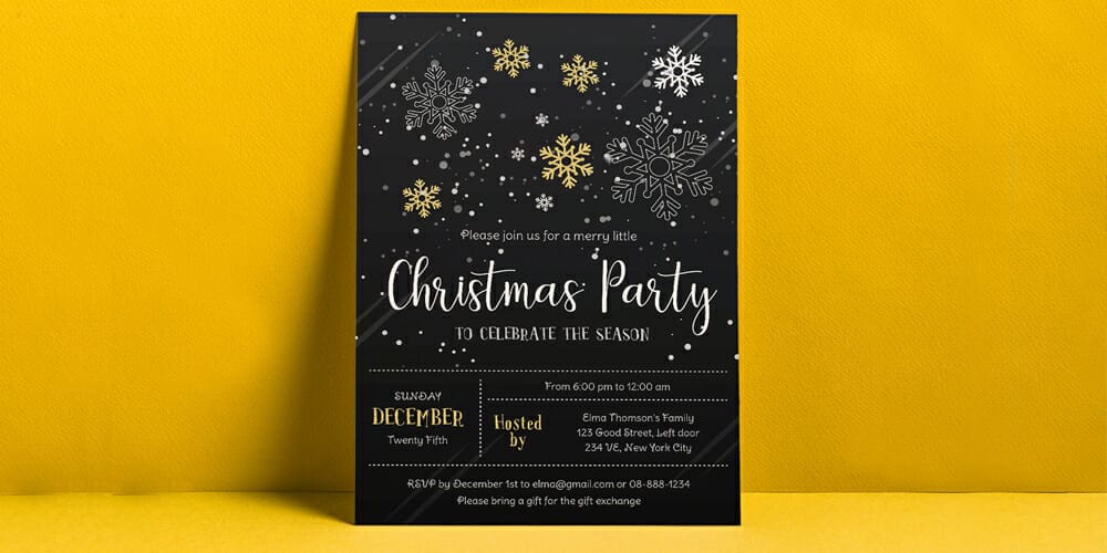 Christmas Party Flyer Design Vector Template