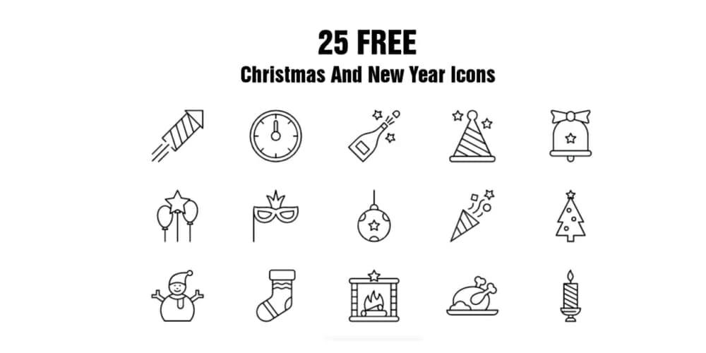 Christmas and New Year Icons