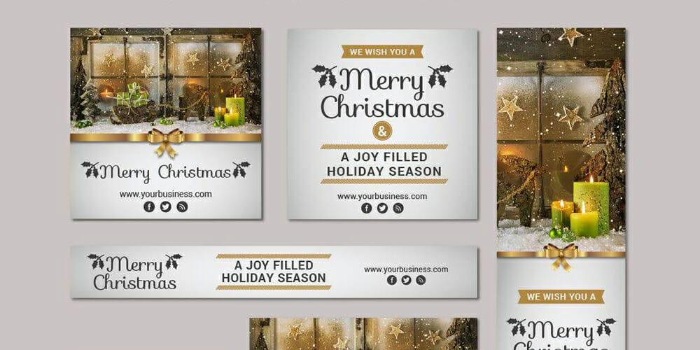 Christmas and New Year Vector Banner Kit