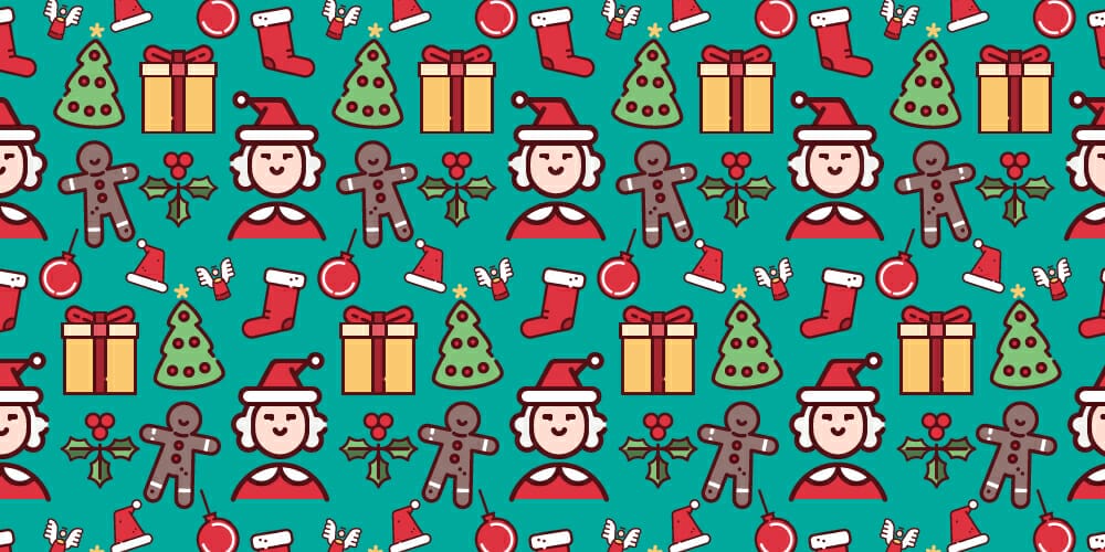 Christmas Cute Fun Semaless Vector Pattern