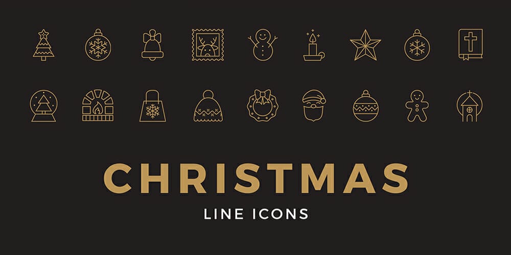 Christmas line icons
