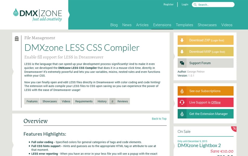 DMXzone LESS CSS Compiler
