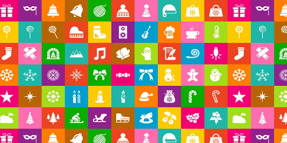 Flat Beautiful Christmas Icons