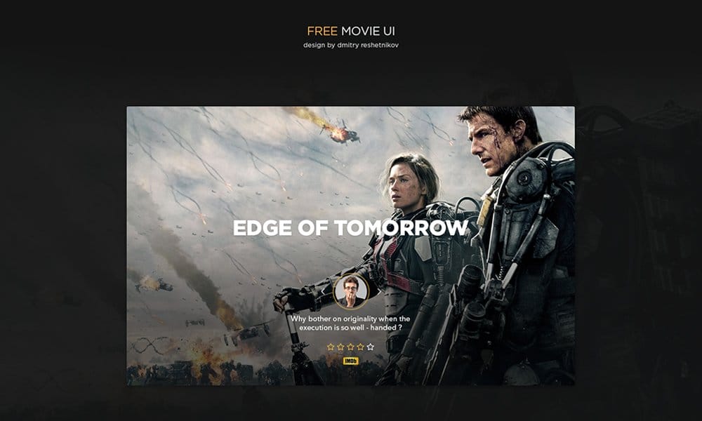 Free Movie UI kit PSD