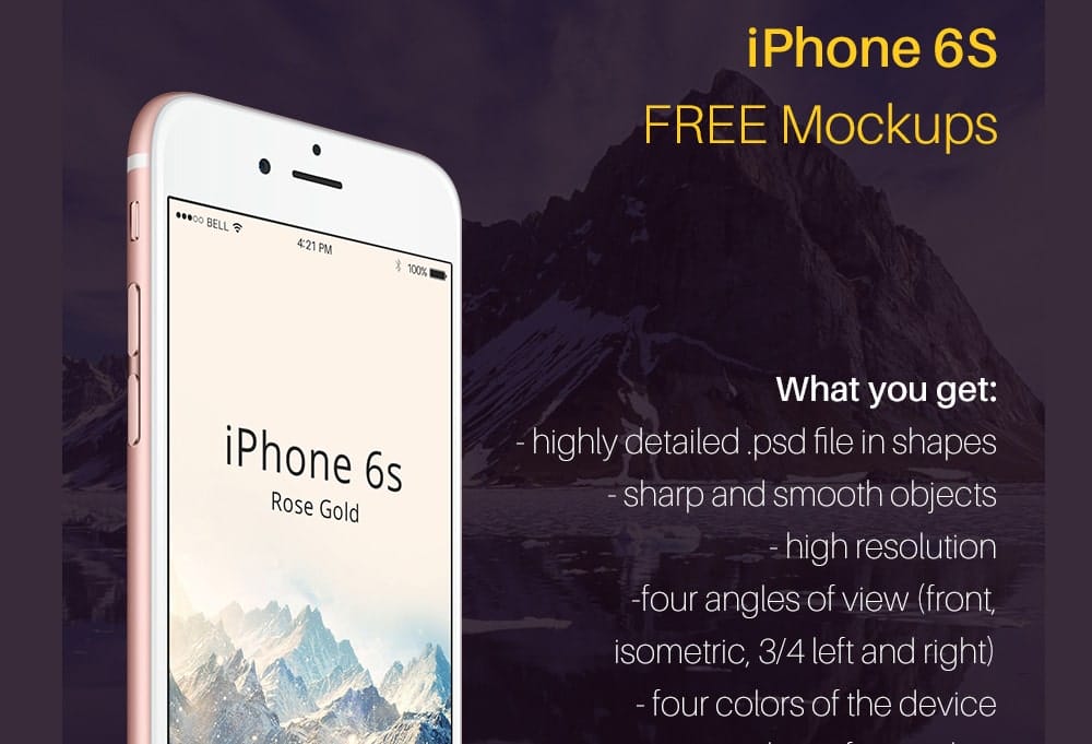 Free iPhone 6S Mockup PSD