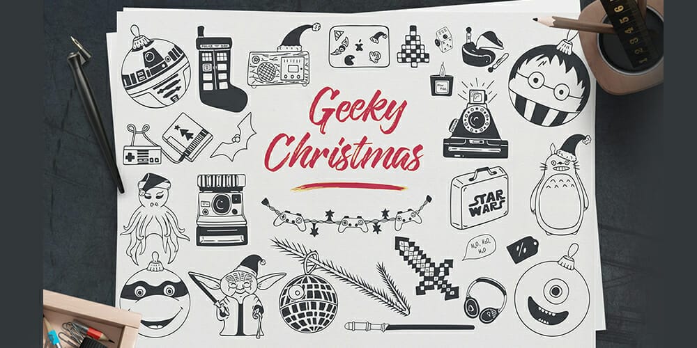 Geeky Christmas Vector Patterns