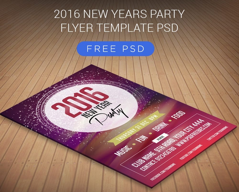 New Year Party Flyer PSD