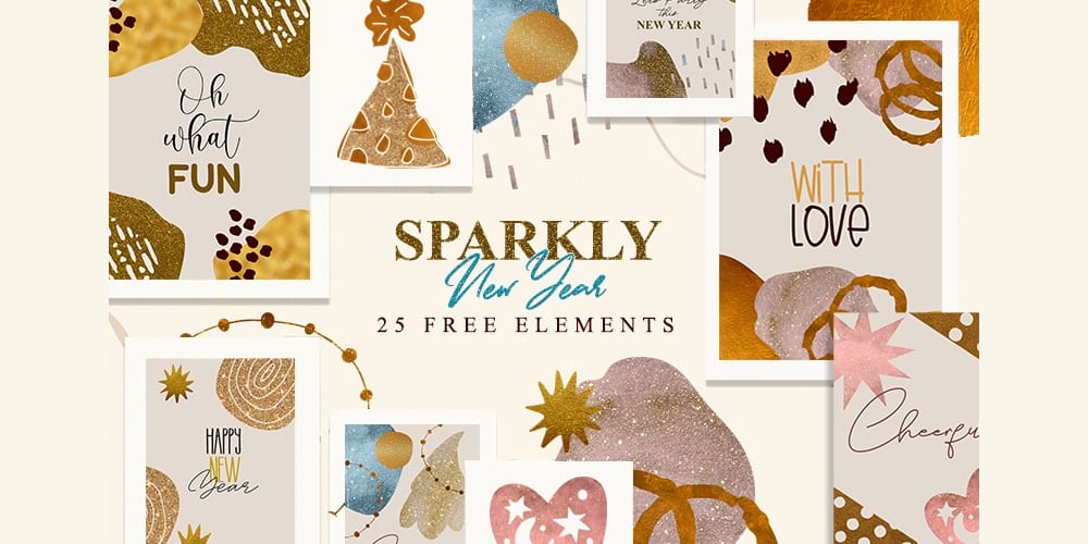 Sparkly New Year Design Elements
