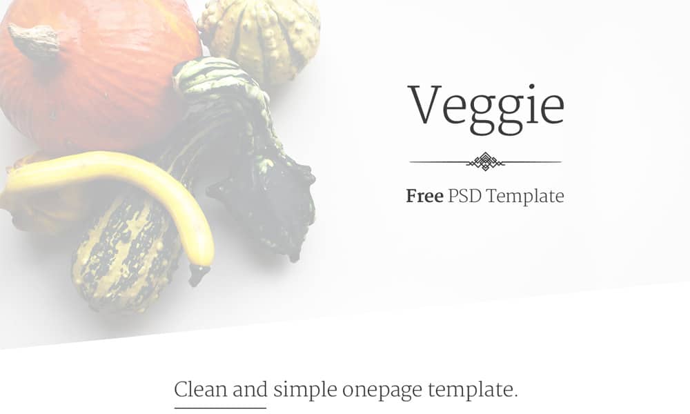 Veggie Free One Page Web Template PSD