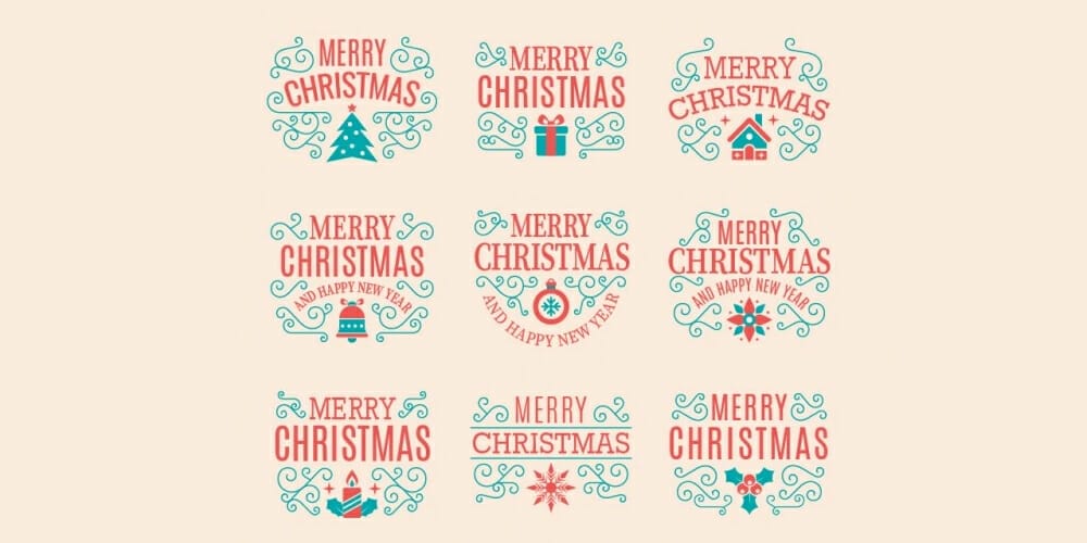 ornamental christmas labels